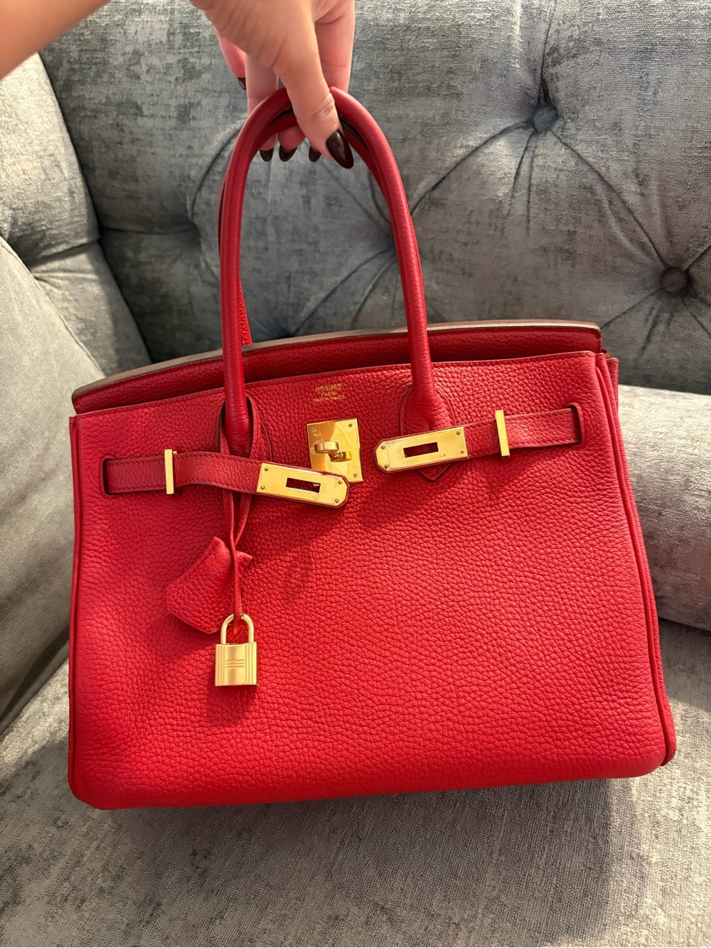Hermes birkin 30 red casaque